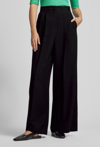 Wide-leg pleated trousers,...