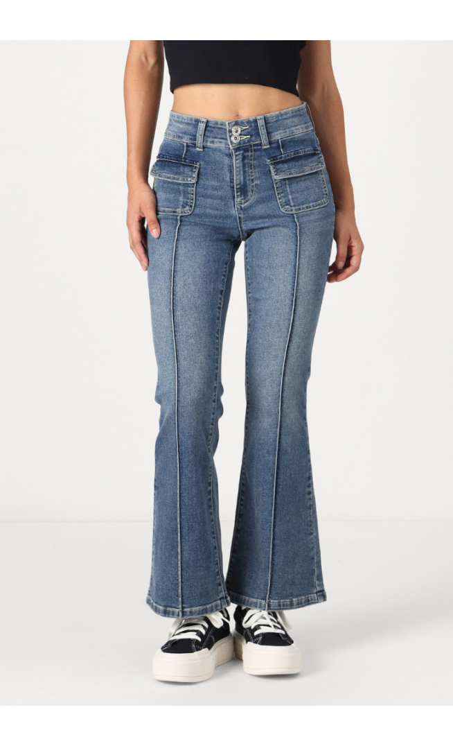 ONLY - Flared jeans - medium blue denim
