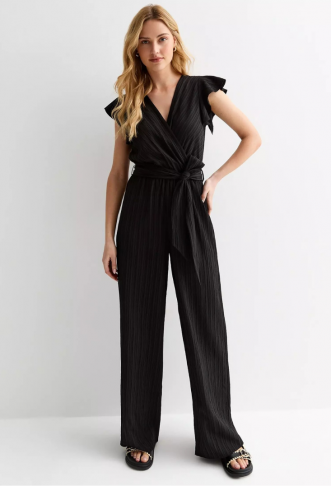 Black Textured Frill Wrap...