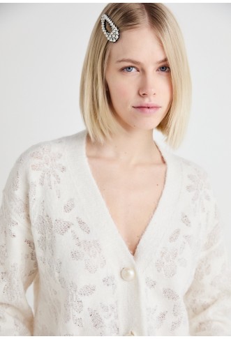 VILA VICOOPS VNECK CARDIGAN - Cardigan - birch