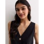 Black Sleeveless Button Through Jumpsuit