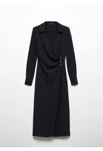 MANGO Buttoned Wrap Dress