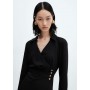 MANGO Buttoned Wrap Dress