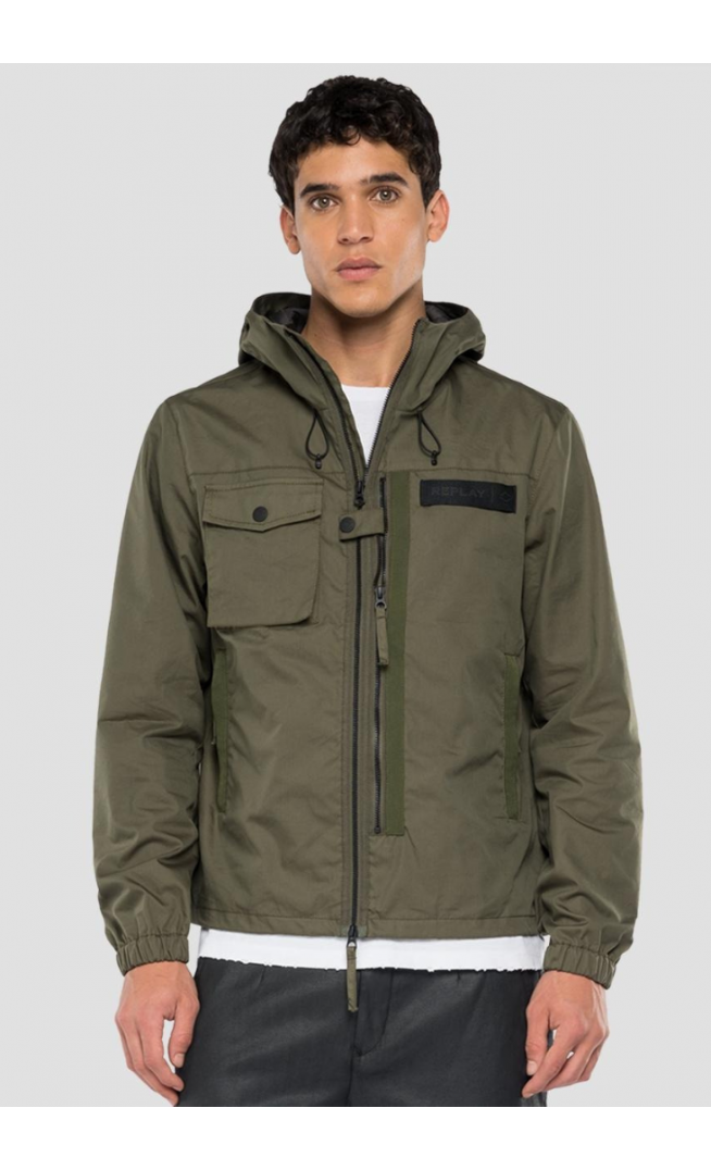 REPLAY - Cotton And Nylon Jacket With Pockets