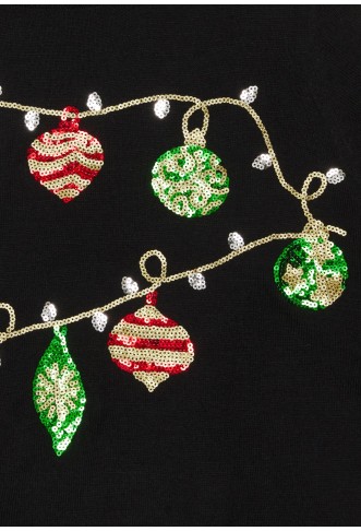 ONLY XMAS GLITTER LS ONECK EX - Jumper - black