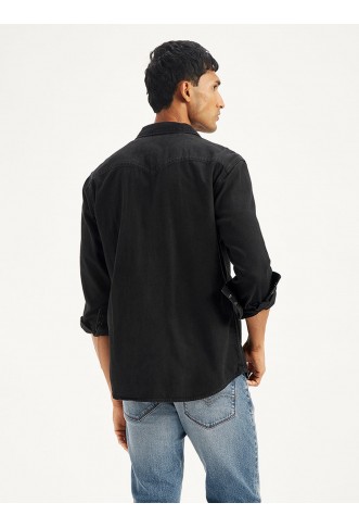 Men's Solid Regular Fit Denim Shirt