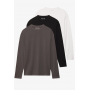 YOURTURN UNISEX 3 PACK -top - white/black/dark grey