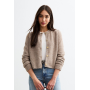 Mink Buttoned Bouclé Cardigan