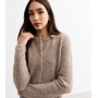 Mink Buttoned Bouclé Cardigan