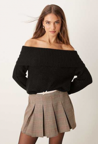 JDY off shoulder ribbed...