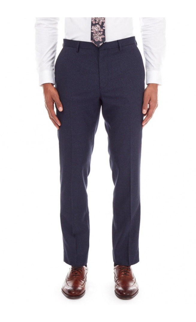 Burton Blue Puppytooth Slim Fit Trousers