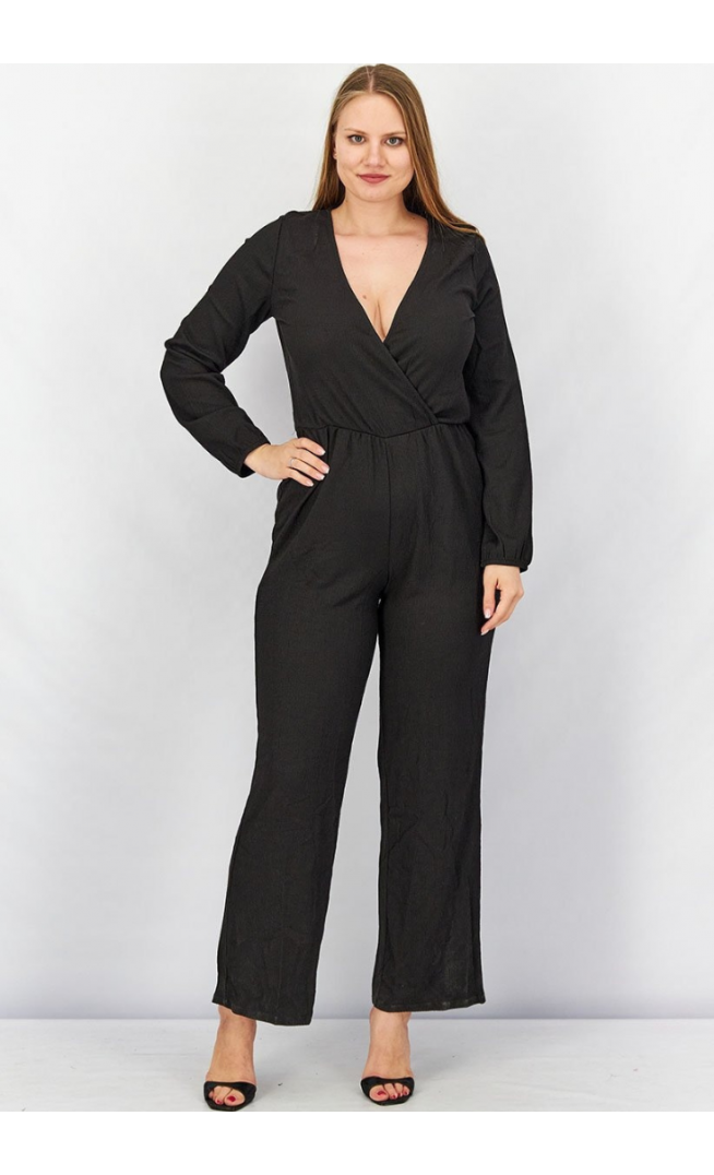 Women Overlap Detail Crepe Jumpsuit