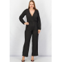 Women Overlap Detail Crepe Jumpsuit