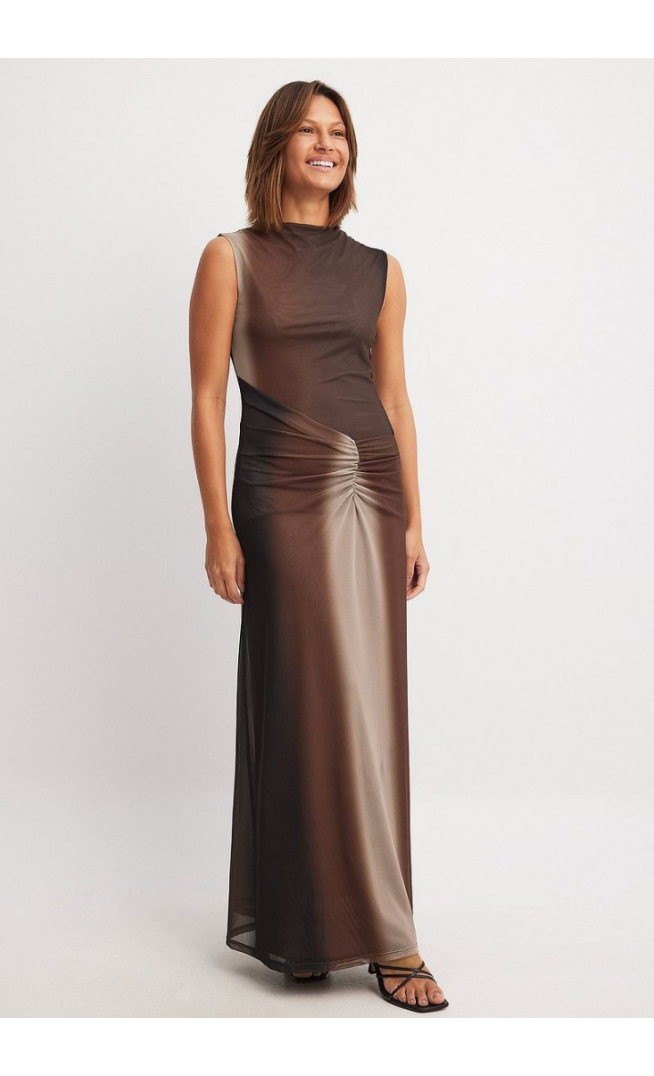 Mesh Sleeveless Maxi Dress