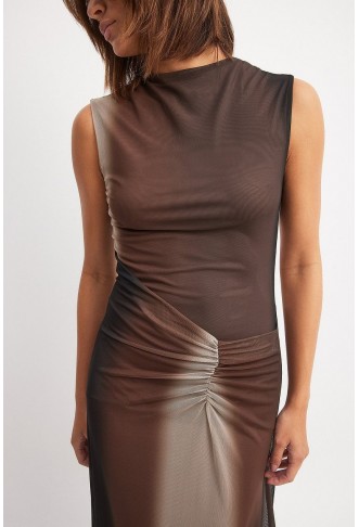 Mesh Sleeveless Maxi Dress