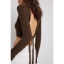 Wool Blend Knitted Open Back Sweater