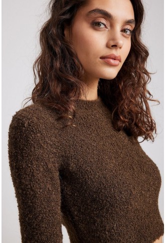 Wool Blend Knitted Open Back Sweater