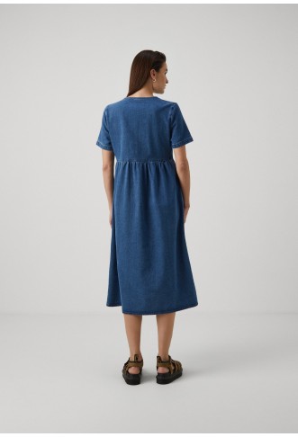 ONLY MIDI DRESS - medium blue denim