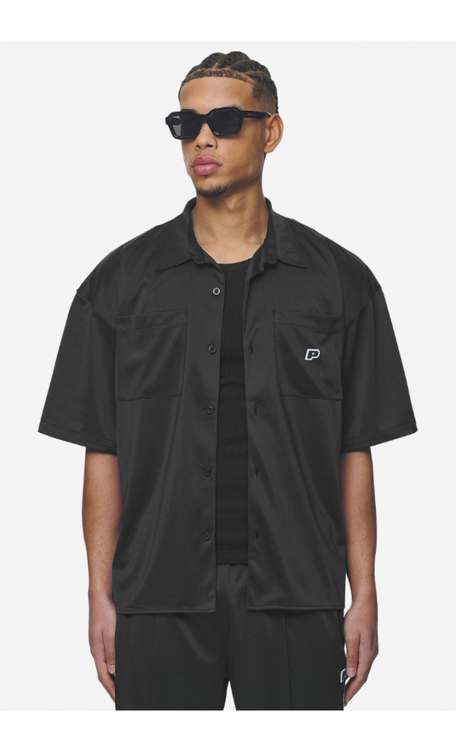 Zeno Boxy Shirt Black Baby Blue