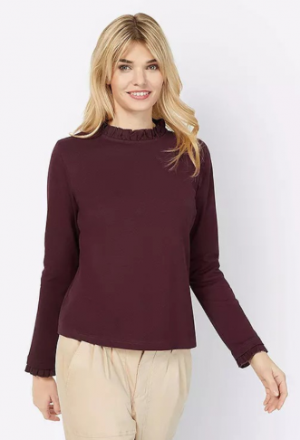 Heine Ruffle Round Neck Top