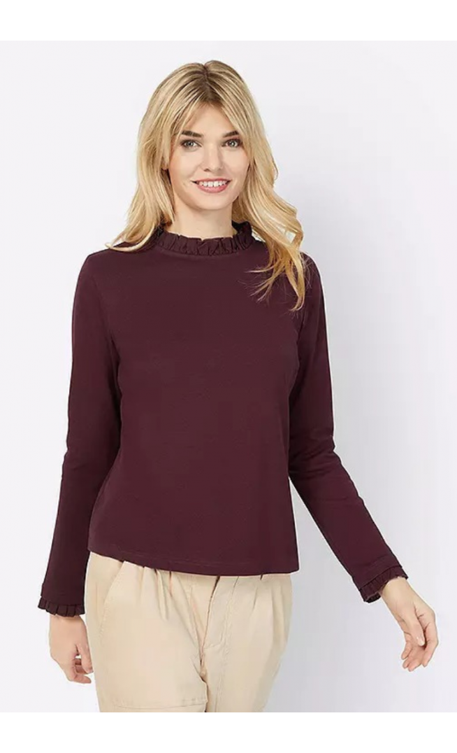 Heine Ruffle Round Neck Top