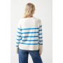 Pieces Knit Striped Jumper in Blue and White