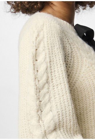 Pieces PCROW O-NECK - Cardigan - birch