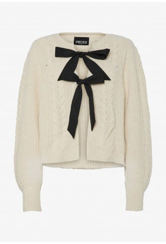 Pieces PCROW O-NECK - Cardigan - birch