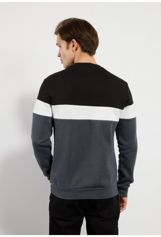 Pier One Sweatshirt - forged iron/white/black