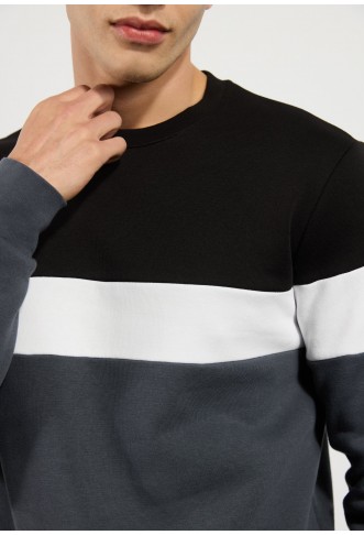 Pier One Sweatshirt - forged iron/white/black