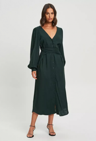 REUX Angeles Dress Emerald