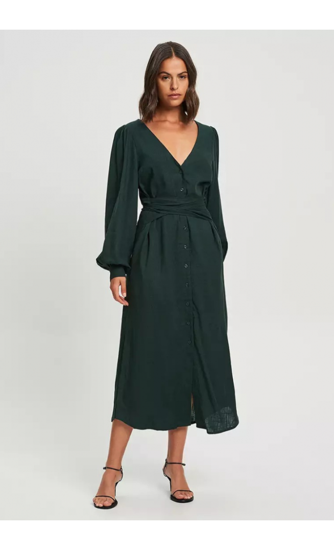 REUX Angeles Dress Emerald