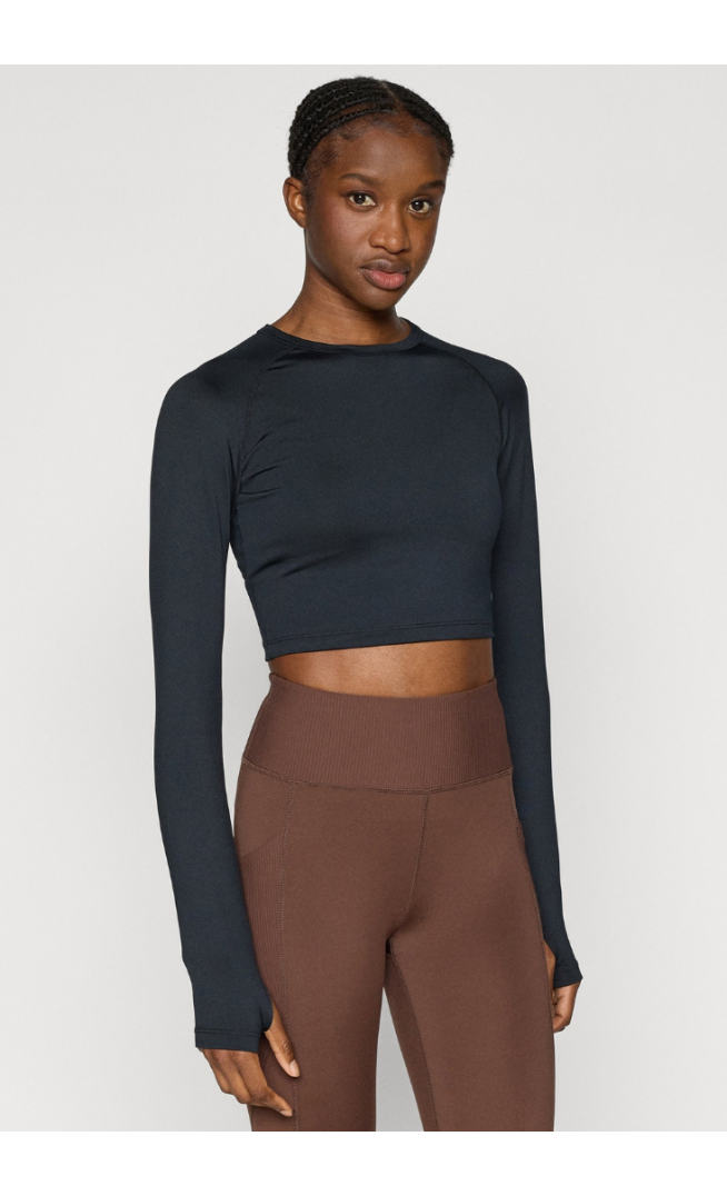 Even&Odd active CROPPED LONG SLEEVE TOP