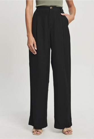 WILLA RIA - Trousers - black