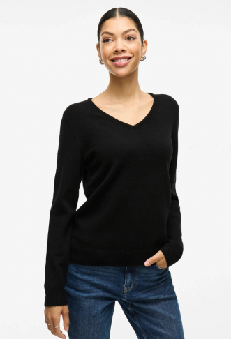 Vila KNIT TOP - Black