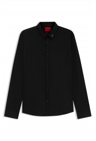 Extra-slim-fit shirt in stretch-cotton canvas