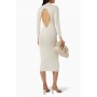 Conquest Cut-out Midi Dress in Stretch Cotton-knit