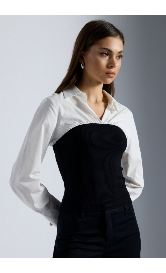 Even&Odd Blouse - off-white/black