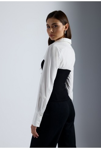 Even&Odd Blouse - off-white/black