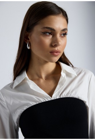 Even&Odd Blouse - off-white/black