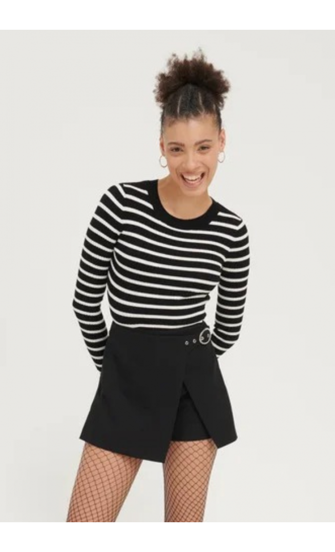 Even&Odd  - Jumper - black-white