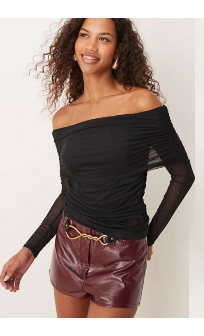 Abercrombie & Fitch off shoulder top in black