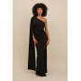 WAL G. BRAX CAPE SLEEE - Jersey dress - black