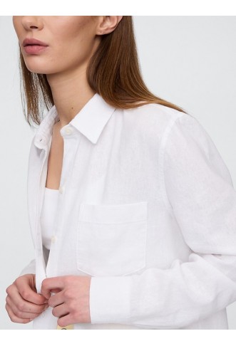 Linen-Blend Easy Shirt