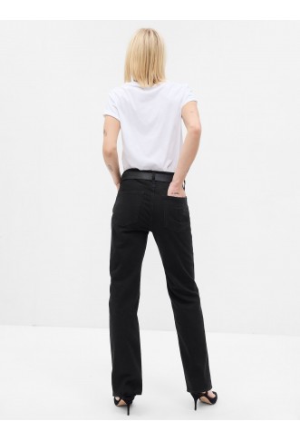 Black High Waisted Straight 90s Loose Jeans