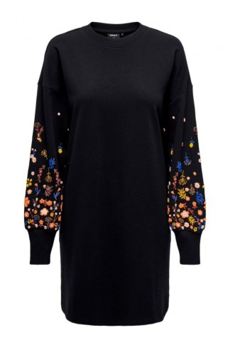 ONLY ONLBROOKE FLOWER DRESS -  black