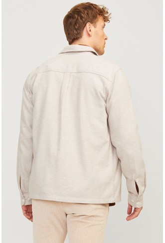 Raymond Melange Solid LS Overshirt Summer Sand