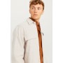 Raymond Melange Solid LS Overshirt Summer Sand