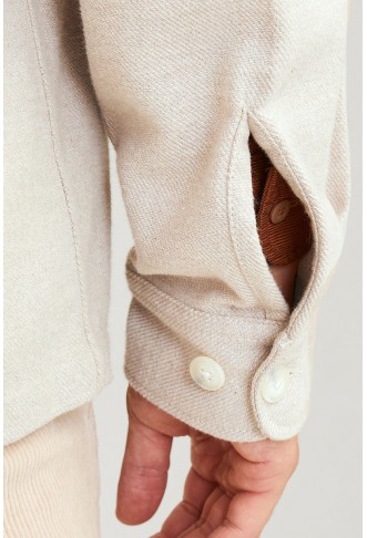 Raymond Melange Solid LS Overshirt Summer Sand