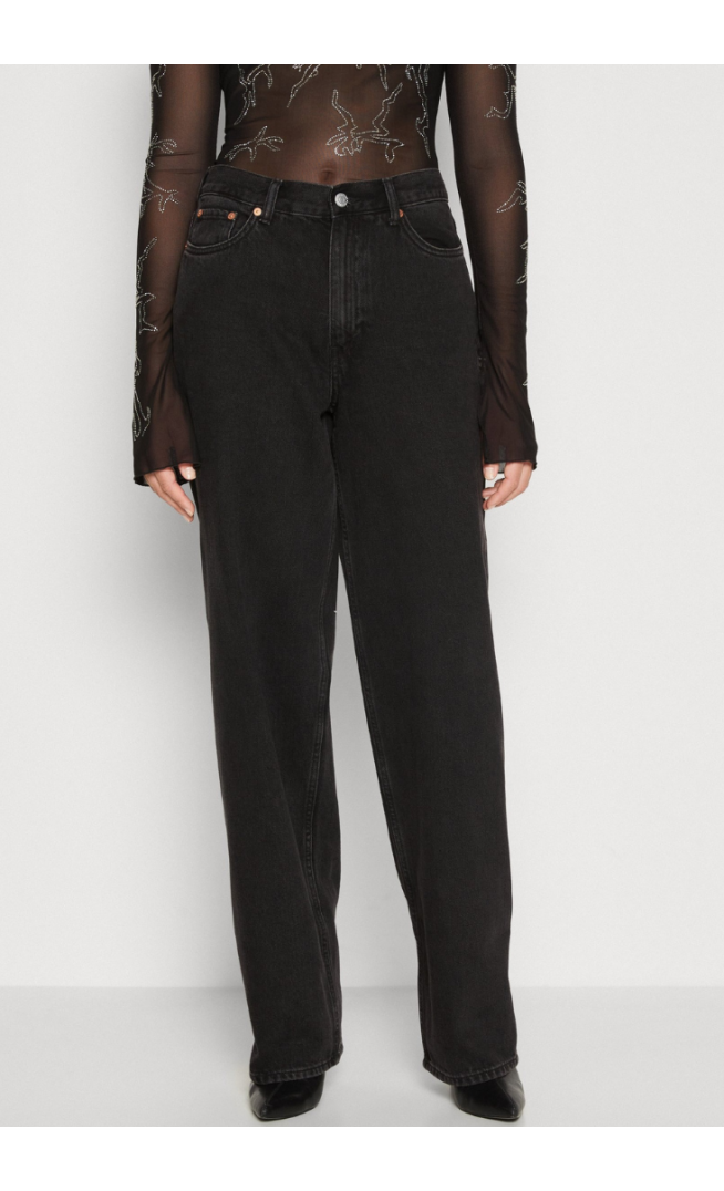 Weekday RAIL MID LOOSE - Relaxed fit jeans - ink black
